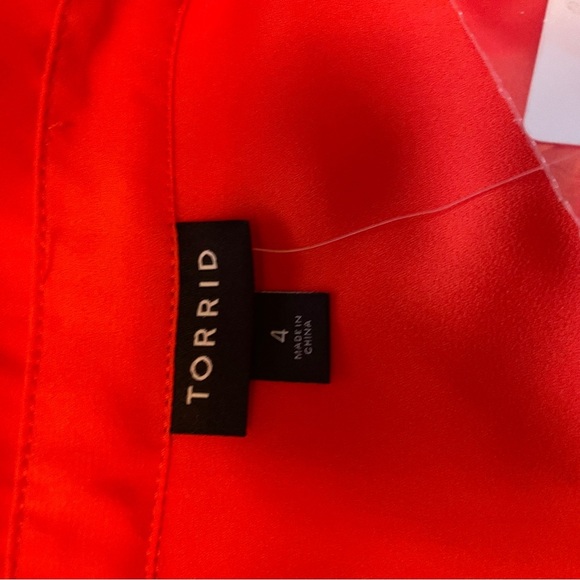 Torrid Dark Coral/Orange Button-Up Blouse-Front Pocket-Drapes in Back-Size 4X - Picture 11 of 13